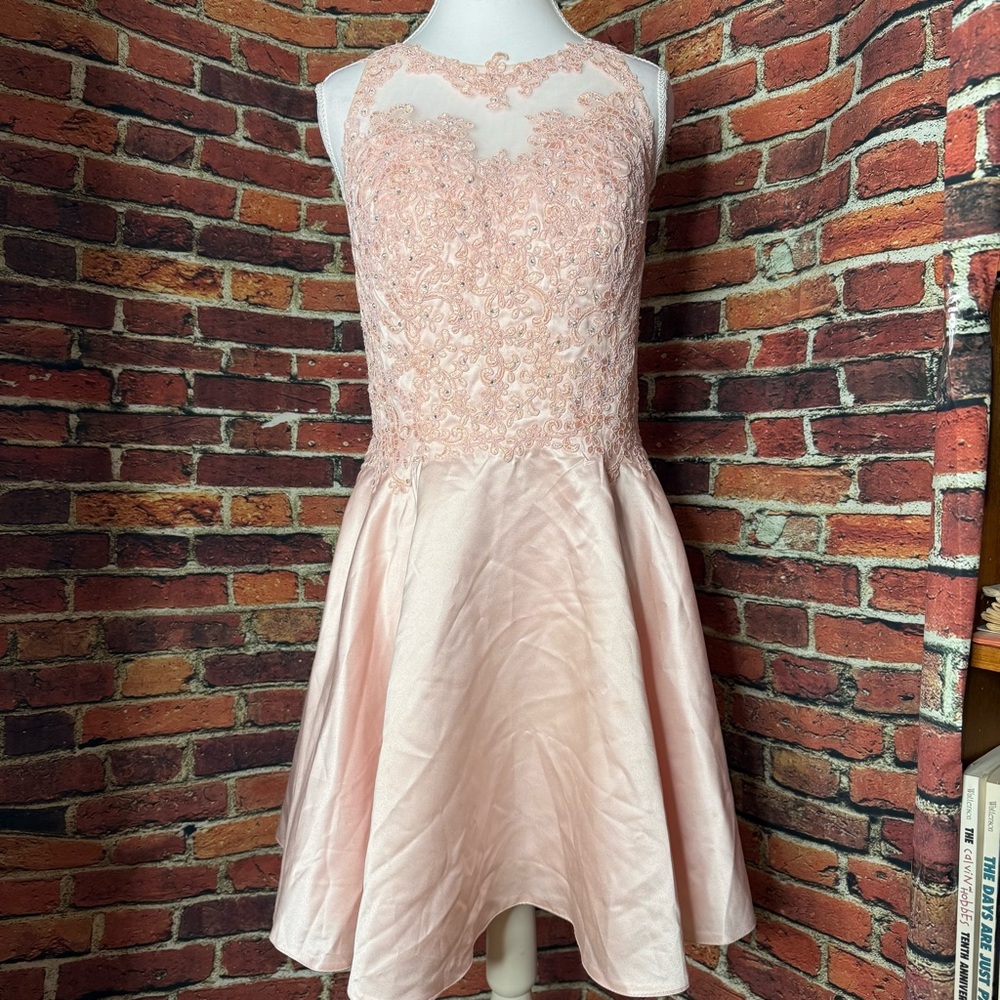Elegant Pink Lace Womens Dress